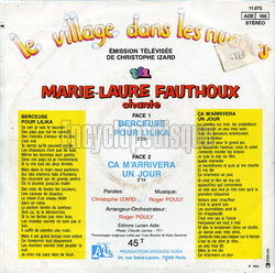 [Pochette de Le village dans les nuages - Marie-Laure Fauthoux chante (T.V. (Tlvision)) - verso]