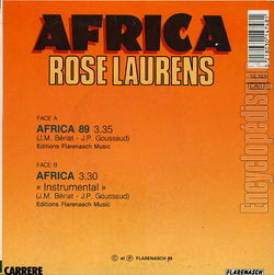 [Pochette de Africa megamix 89 (Rose LAURENS) - verso]