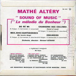 [Pochette de The sound of music (La mlodie du bonheur) (Math ALTRY) - verso]
