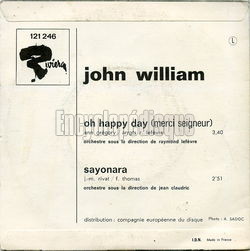 [Pochette de Oh happy day (Merci seigneur) (John WILLIAM) - verso]