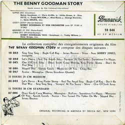 [Pochette de The Benny Goodman story (B.O.F.  Films ) - verso]
