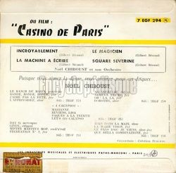[Pochette de Joue les succs du film de Gilbert Bcaud "Casino de Paris" (Nol CHIBOUST) - verso]