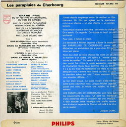[Pochette de Les parapluies de Cherbourg (B.O.F.  Films ) - verso]