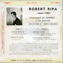 [Pochette de Robert Ripa chante Paris (Robert RIPA) - verso]