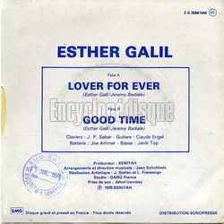 [Pochette de Lover for ever (Esther GALIL) - verso]
