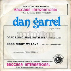 [Pochette de Dance and sing with me (Dan GARREL) - verso]
