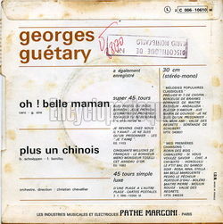 [Pochette de Oh ! Belle maman (Georges GUTARY) - verso]