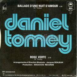 [Pochette de Ballade d’une nuit d’amour (Daniel TOMEY) - verso]