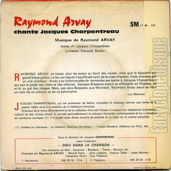 [Pochette de Raymond Arvay chante Jacques Charpentreau (Raymond ARVAY) - verso]