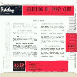 [Pochette de Slection du Passy Club (COMPILATION) - verso]