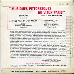 [Pochette de Musique pittoresque du vieux Paris (DOCUMENT) - verso]