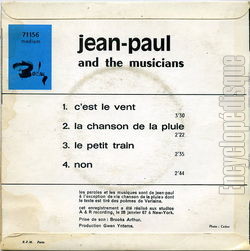 [Pochette de C’est le vent (JEAN-PAUL and the MUSICIENS) - verso]