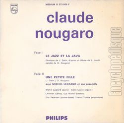 [Pochette de Le jazz et la java / Une petite fille (Claude NOUGARO) - verso]