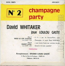 [Pochette de Champagne party N2 (David Whitaker joue Loulou Gast) (David WHITAKER) - verso]