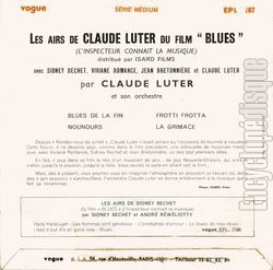 [Pochette de Joue les airs du film "Blues/ L’Inspecteur connat le musique" (Claude LUTER) - verso]
