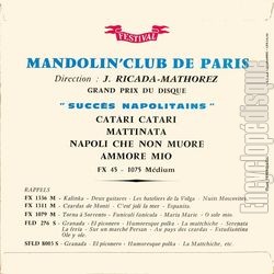 [Pochette de Succs Napolitains (MANDOLIN’ CLUB DE PARIS) - verso]