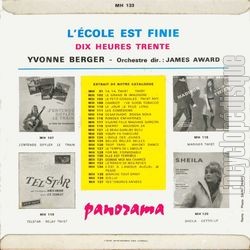 [Pochette de L’cole est finie (Yvonne BERGER) - verso]