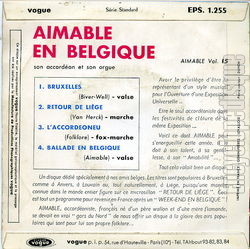 [Pochette de Aimable en Belgique - vol. 15 (AIMABLE) - verso]