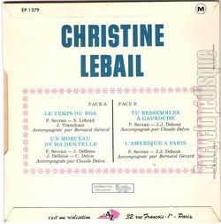[Pochette de Le temps du boa (Christine LEBAIL) - verso]