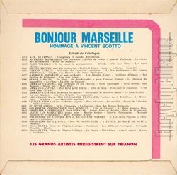 [Pochette de Bonjour Marseille - Hommage  Vincent Scotto (Jos RIVERA) - verso]