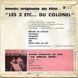 [Pochette de Les 3 etc… du colonel (B.O.F.  Films ) - verso]