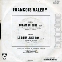 [Pochette de Dream in blue (Franois VALRY et Sophie MARCEAU) - verso]