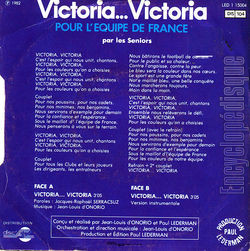 [Pochette de Victoria… Victoria (Pour l’quipe de France) (Les SNIORS) - verso]