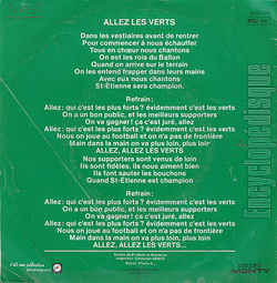 [Pochette de Allez les Verts 1981 (Les SUPPORTERS) - verso]