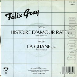 [Pochette de Histoire d’amour rat (Flix GRAY) - verso]