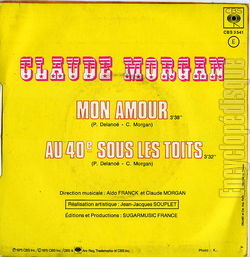[Pochette de Mon amour (Claude MORGAN) - verso]