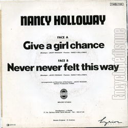 [Pochette de Give a girl chance (Nancy HOLLOWAY) - verso]