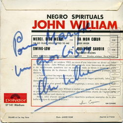 [Pochette de Negro spirituals (John WILLIAM) - verso]