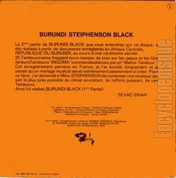 [Pochette de Burundi Black (BURUNDI STEPHENSON BLACK) - verso]