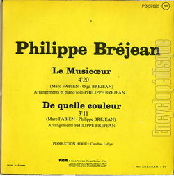 [Pochette de Le musicœur (Philippe BRJEAN) - verso]