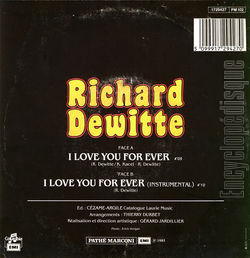 [Pochette de I love you for ever (Richard DEWITTE) - verso]