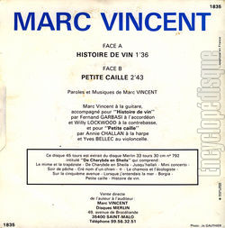 [Pochette de Histoire de vin (Marc VINCENT) - verso]