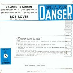 [Pochette de Spcial pour danser - N3 (Bob LOVER) - verso]