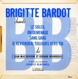 [Pochette de Le soleil (Brigitte BARDOT) - verso]