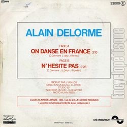 [Pochette de On danse en France (Alain DELORME) - verso]