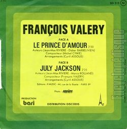 [Pochette de Le prince d’amour (Franois VALRY) - verso]