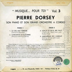 [Pochette de Musique… pour toi… - Vol. 3 (Pierre DORSEY) - verso]
