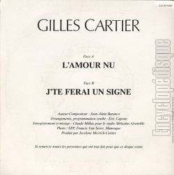 [Pochette de L’amour nu (Gilles CARTIER) - verso]