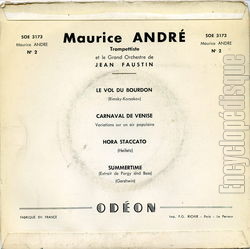 [Pochette de Le vol du bourdon (Maurice ANDR) - verso]