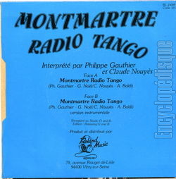[Pochette de Montmartre radio tango (Philippe GAUTHIER et Claude NOUYS) - verso]