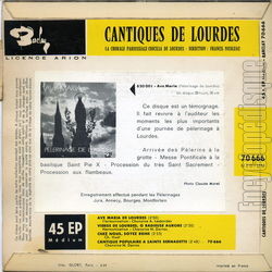 [Pochette de Cantiques de Lourdes (RELIGION) - verso]