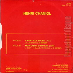[Pochette de Chante le soleil (Henri CHANIOL) - verso]