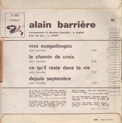 [Pochette de Viva Ouagadougou (Alain BARRIRE) - verso]