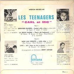 [Pochette de Derniers baisers (Les TEENAGERS (Carl et Mic)) - verso]