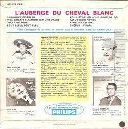 [Pochette de L’auberge du Cheval Blanc (THTRE / SPECTACLE) - verso]