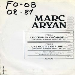 [Pochette de Le cœur en chomage (Marc ARYAN) - verso]